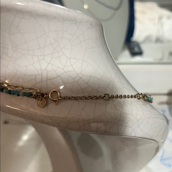 Elegant Gold and Turquoise Layered Necklace - Picture 3 of 4